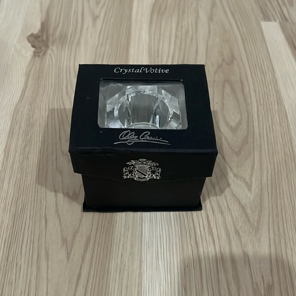 Oleg Cassini Crystal Octagon Votine Candle Holder